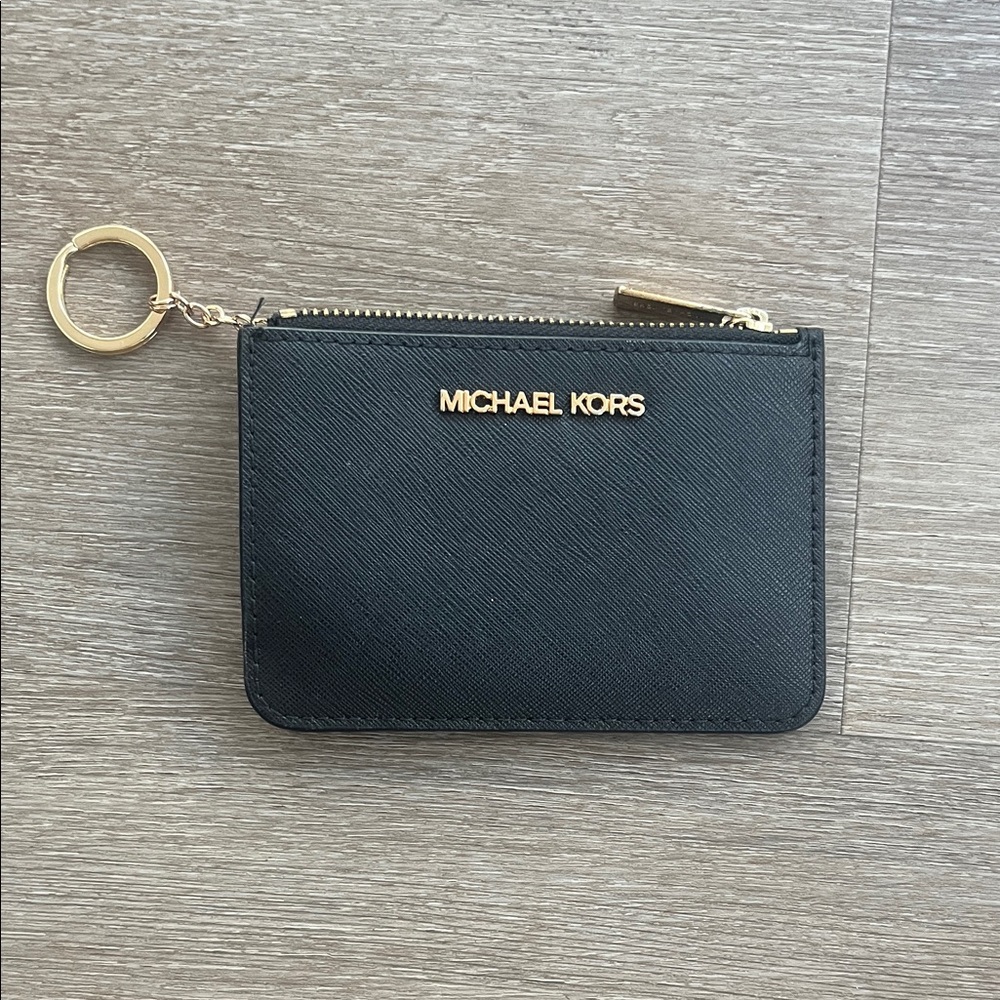 Michael Kors Black Wallet with Gold Details